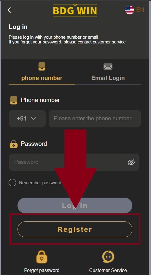 Click on the Register icon